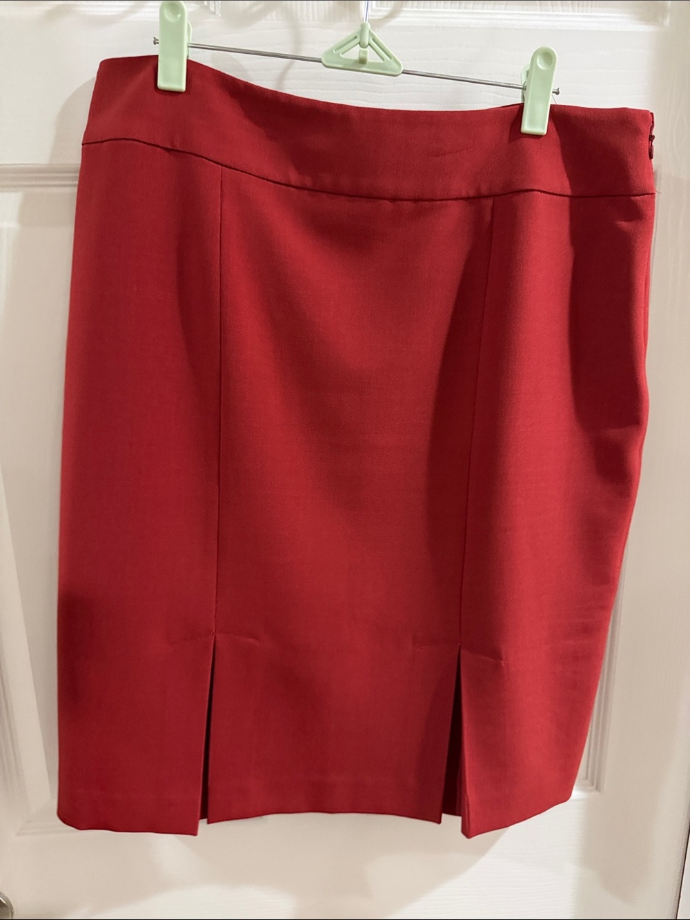 Rust Colored Pencil Skirt with Front Slits